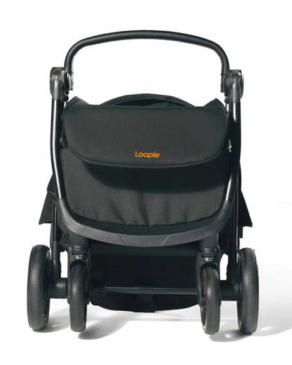 Loopie Hop Cabin Friendly Stroller-One Hand Fold-Flat Reclining Seat-Includes Mosquito Net-1 Year Warranty-For 0 to 4Y (Upto 22 Kg)-Black Charcoal