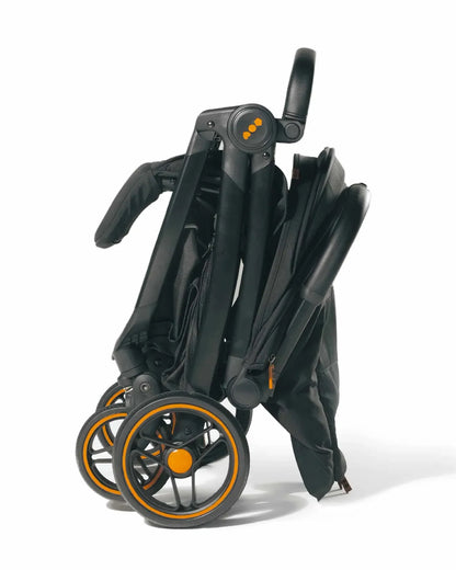 Loopie Hop Cabin Friendly Stroller-One Hand Fold-Flat Reclining Seat-Includes Mosquito Net-1 Year Warranty-For 0 to 4Y (Upto 22 Kg)-Black Charcoal