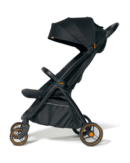 Loopie Hop Cabin Friendly Stroller-One Hand Fold-Flat Reclining Seat-Includes Mosquito Net-1 Year Warranty-For 0 to 4Y (Upto 22 Kg)-Black Charcoal
