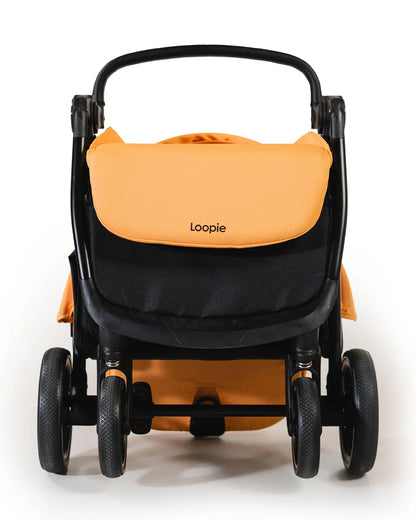 Loopie Hop Cabin Friendly Stroller-One Hand Fold-Flat Reclining Seat-Includes Mosquito Net-1 Year Warranty-For 0 to 4Y (Upto 22 Kg)-Orange Sunset