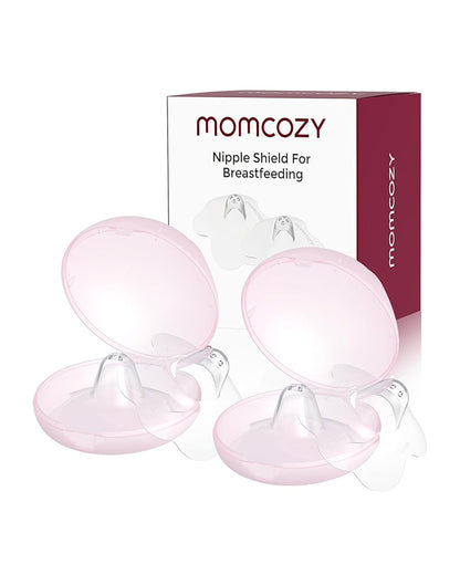 Momcozy Nipple Shields-100% Food Grade Silicone-Cut Out Design-With Hygienic Store Case-BPA/BPS Free-17 mm-Ultra thin and Super Soft-Pack of 2