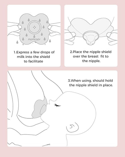 Momcozy Nipple Shields-100% Food Grade Silicone-Cut Out Design-With Hygienic Store Case-BPA/BPS Free-17 mm-Ultra thin and Super Soft-Pack of 2
