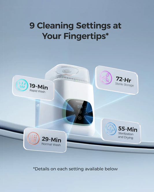 Momcozy KleanPal Pro Baby Bottle Washer and Sterilizer-Fast Steam Cleaning & One-Touch Operation-9 Cleaning Modes