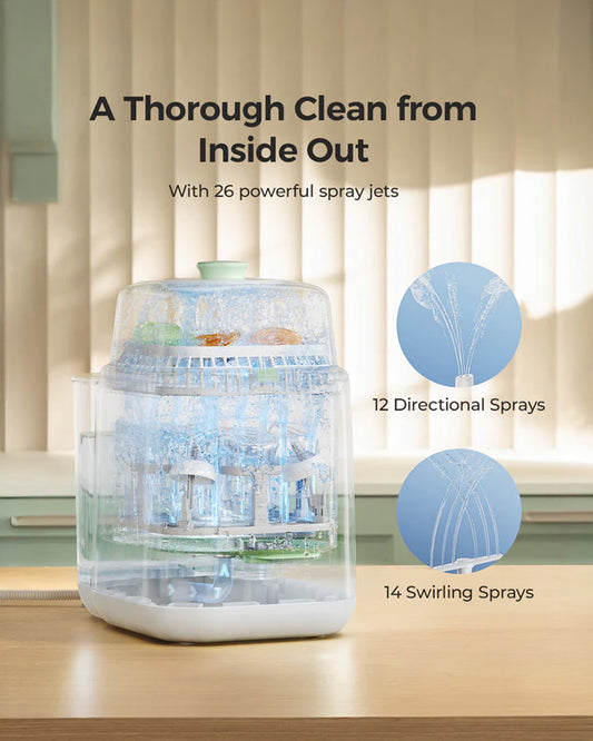 Momcozy KleanPal Pro Baby Bottle Washer and Sterilizer-Fast Steam Cleaning & One-Touch Operation-9 Cleaning Modes