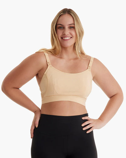 Momcozy 2-in-1 Hands-Free Pumping & Nursing Bra-Soft and wireless-Front Clasps-Full Coverage-Skin