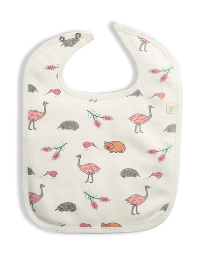 Tiny Twig Unisex Bib-Organic Cotton-Snap Button-Adjustable Neck-Bush Buddies-Pack of 1