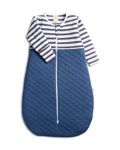 Tiny Twig Baby Quilted Sleeping Bag-100% Organic Cotton-Navy-GME Stripes-For Infants