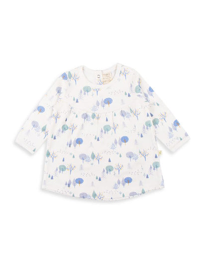 Tiny Twig White Frock Dress-Arctic Trail-Organic Cotton-For Infants