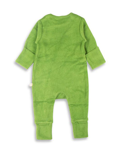 Tiny Twig Lime Sleepsuit-Solid-Velour-For Infants