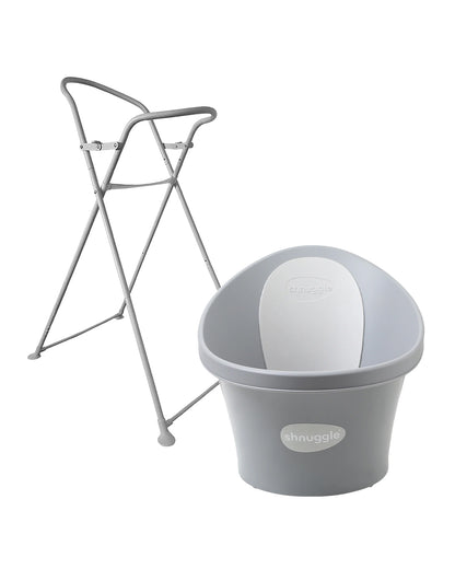 Shnuggle Newborn Bath Tub with Bath Stand-0 to 12M-Pebble Grey