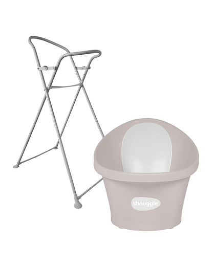 Shnuggle Newborn Bath Tub with Bath Stand-0 to 12M-Taupe