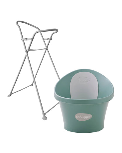 Shnuggle Newborn Bath Tub with Bath Stand-0 to 12M-Eucalyptus