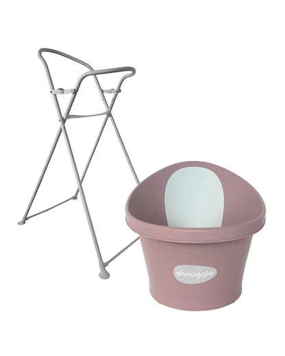 Shnuggle Newborn Bath Tub with Bath Stand-0 to 12M-Blossom