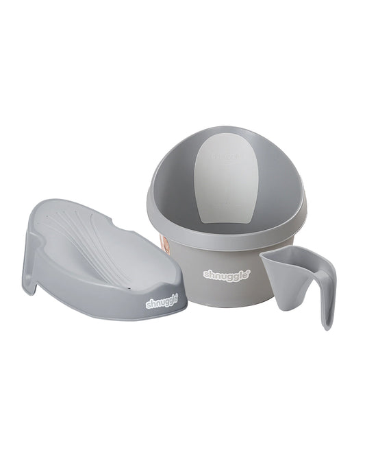 Shnuggle Baby Bath Tub with Bather & Jug-0 to 48M-Pebble Grey