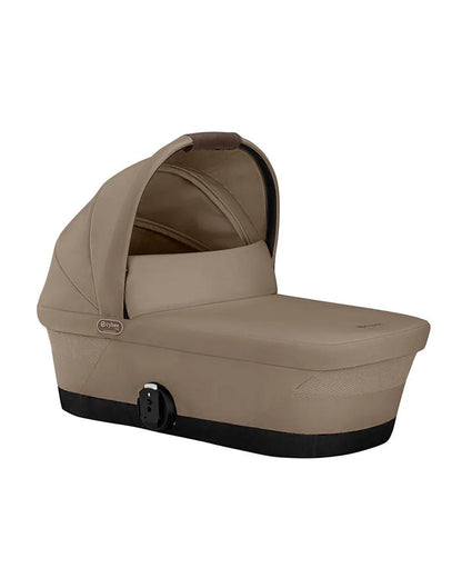 Cybex Gazelle S Stroller & Gazelle S Carry Cot Travel System-Taupe Frame & Moon Black Seat