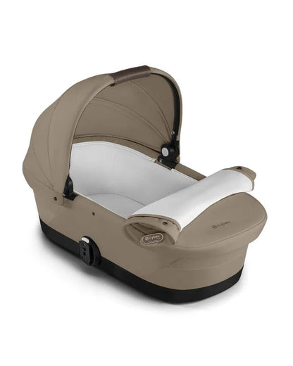 Cybex Gazelle S Stroller & Gazelle S Carry Cot Travel System-Taupe Frame & Moon Black Seat