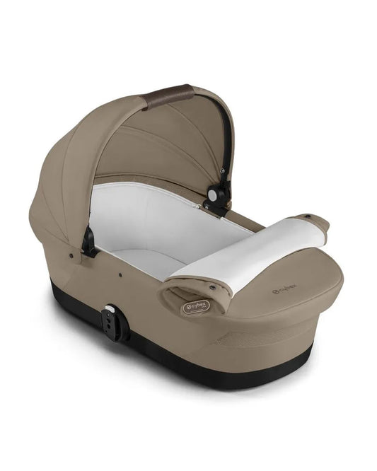 Cybex Gazelle S Stroller & Gazelle S Carry Cot Travel System-Taupe Frame & Moon Black Seat