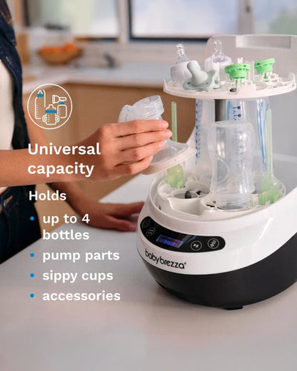 Baby Brezza Bottle Washer Pro-With Sterilizing & Drying Function-6 Cleaning Modes-Includes 60 Detergent Tablets-4 Bottles Capacity-Black