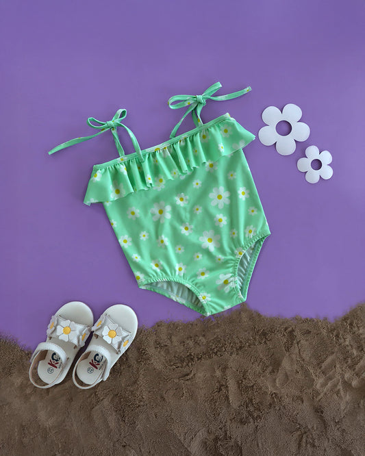 Kicks & Crawl Mint Swimwear-Daisy Daze-Polyester-For Infants
