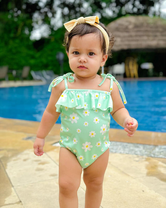 Kicks & Crawl Mint Swimwear-Daisy Daze-Polyester-For Infants