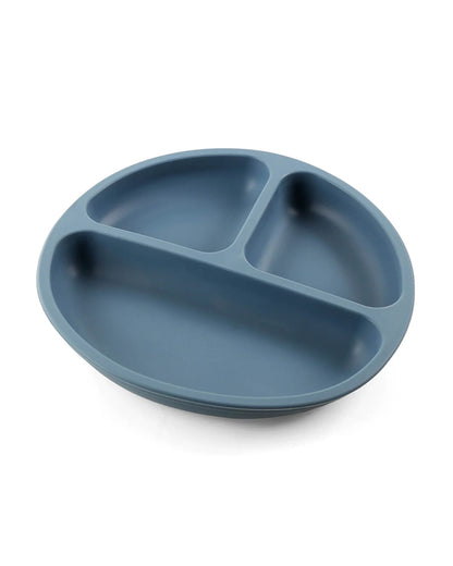 Kicks & Crawl Blue MunchMate Silicone Meal Set-8 Pieces-Suction Base & Divided Sections-Cobalt Blue