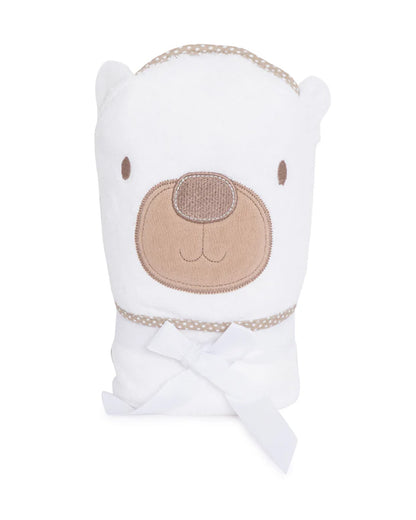 Kicks & Crawl Hooded Baby Bath Towel-100% Terry Cotton-White-Polar Bear