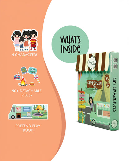 Shaashi N Siiri Campervan Fun-Pretend & Play Toy-Interactive Play Book-50+ Detachable Pieces-3Y+