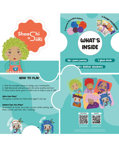 Shaashi N Siiri DIY Wacky Wig World-Art & Craft Kit-Develops Fine Motor Skills-3Y+