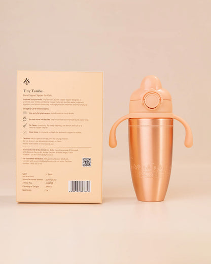 Baby Forest Tiny Tamba Pure Copper Straw Sipper-Ergonomic Design-Spill Proof Design-500ml