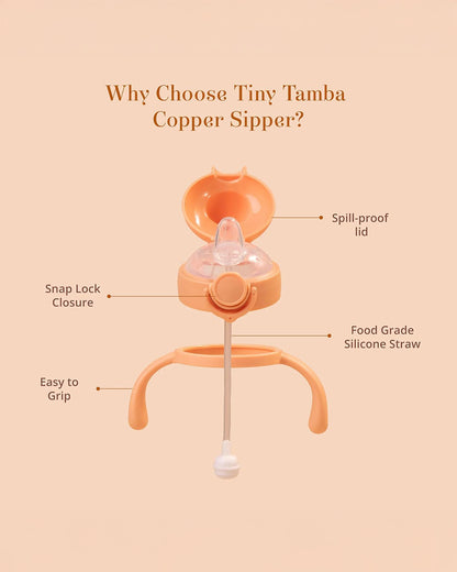 Baby Forest Tiny Tamba Pure Copper Spout Sipper-Ergonomic Design-Spill Proof Design-500ml