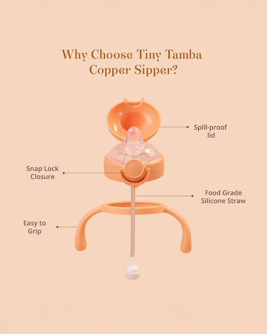 Baby Forest Tiny Tamba Pure Copper Spout Sipper-Ergonomic Design-Spill Proof Design-500ml