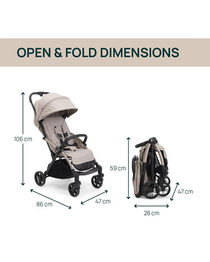 Chicco Goody XPlus Lightweight Stroller-One Hand Fold-Flat Reclining Seat-Big Shock Absorber Wheels-6 Months Warranty-For 0 to 4Y (Upto 22 Kg)-Sandshell