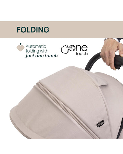 Chicco Goody XPlus Lightweight Stroller-One Hand Fold-Flat Reclining Seat-Big Shock Absorber Wheels-6 Months Warranty-For 0 to 4Y (Upto 22 Kg)-Sandshell