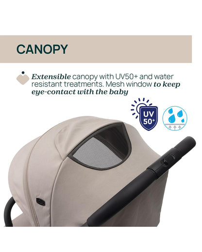 Chicco Goody XPlus Lightweight Stroller-One Hand Fold-Flat Reclining Seat-Big Shock Absorber Wheels-6 Months Warranty-For 0 to 4Y (Upto 22 Kg)-Sandshell