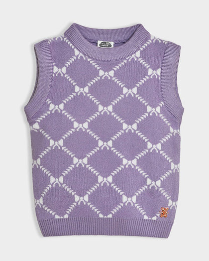 Mi Arcus Purple Winter Wear Sweater-Knitted-Viscose-For Infants
