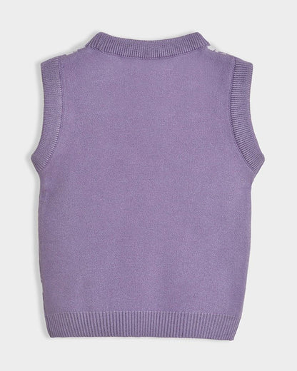 Mi Arcus Purple Winter Wear Sweater-Knitted-Viscose-For Infants