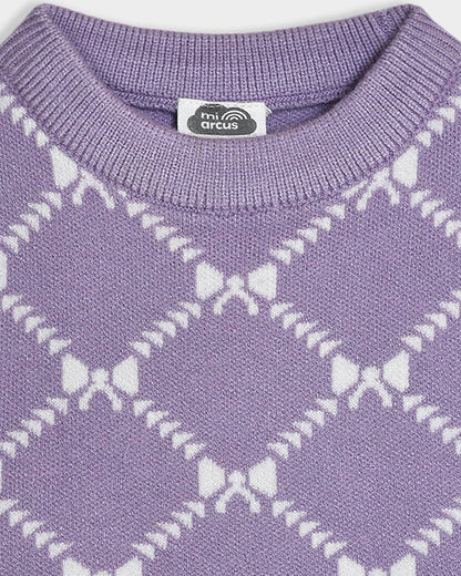 Mi Arcus Purple Winter Wear Sweater-Knitted-Viscose-For Infants