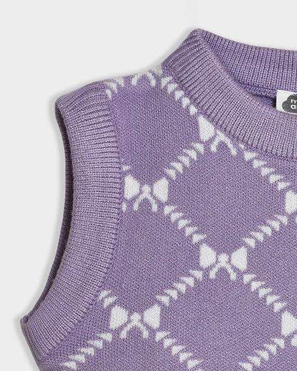 Mi Arcus Purple Winter Wear Sweater-Knitted-Viscose-For Infants