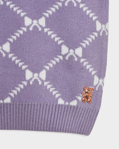 Mi Arcus Purple Winter Wear Sweater-Knitted-Viscose-For Infants