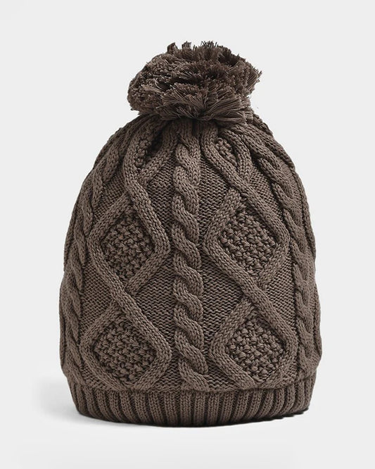Mi Arcus Brown Winter Wear Cap-Solid-Cotton-For Infants