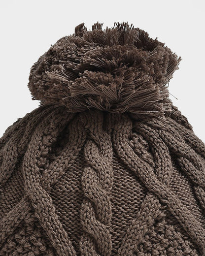 Mi Arcus Brown Winter Wear Cap-Solid-Cotton-For Infants