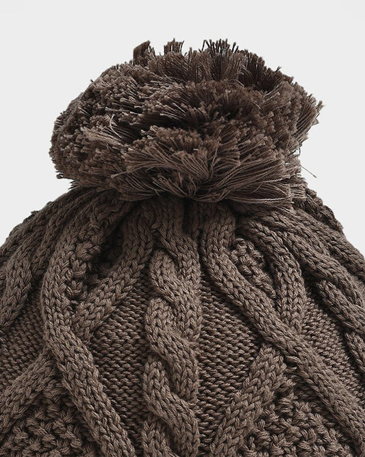 Mi Arcus Brown Winter Wear Cap-Solid-Cotton-For Infants