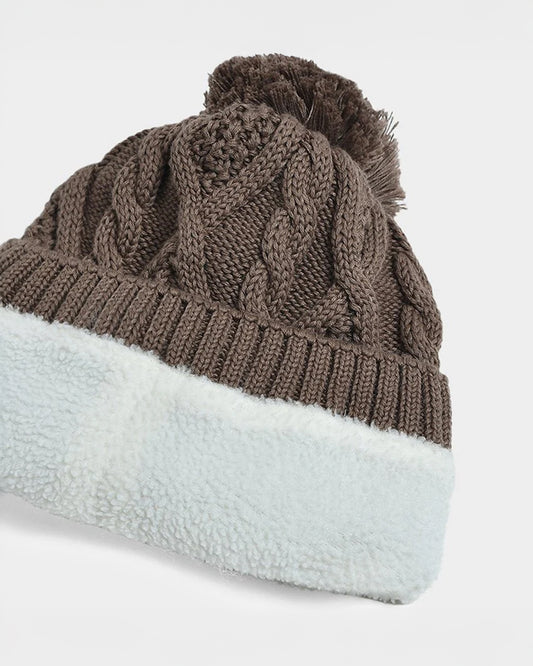 Mi Arcus Brown Winter Wear Cap-Solid-Cotton-For Infants