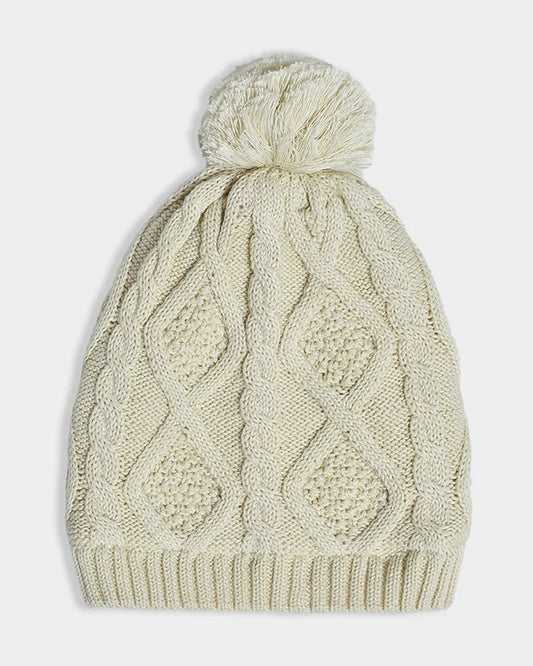 Mi Arcus Off White Winter Wear Cap-Solid-Cotton-For Infants