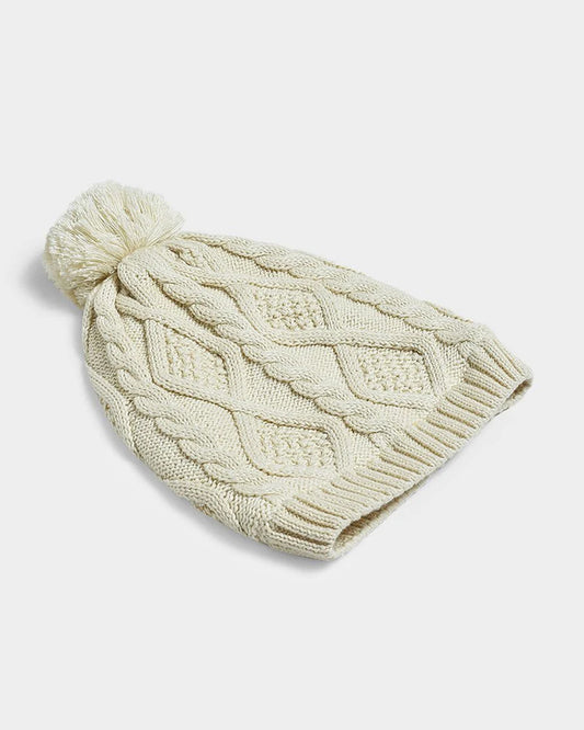 Mi Arcus Off White Winter Wear Cap-Solid-Cotton-For Infants