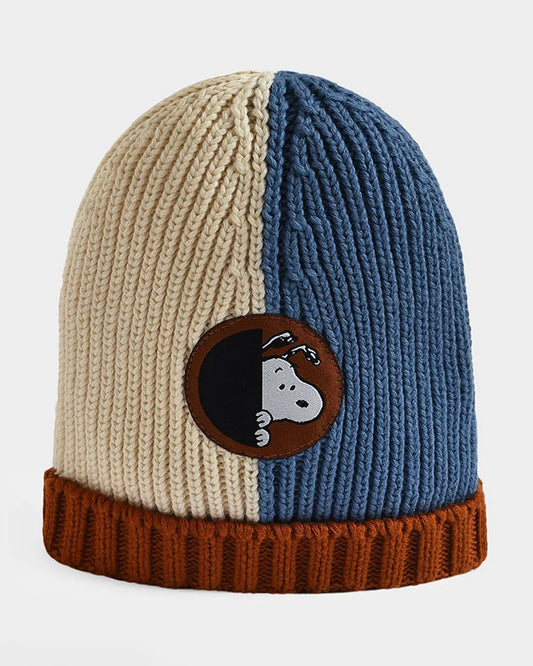 Mi Arcus Cream & Blue Winter Wear Cap-Solid-Cotton-For Infants