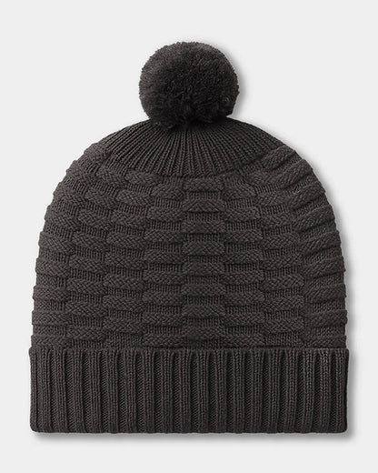 Mi Arcus Dark Grey Winter Wear Cap-Solid-Cotton-For Infants