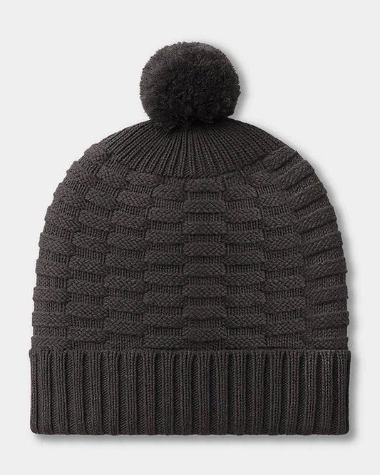 Mi Arcus Dark Grey Winter Wear Cap-Solid-Cotton-For Infants