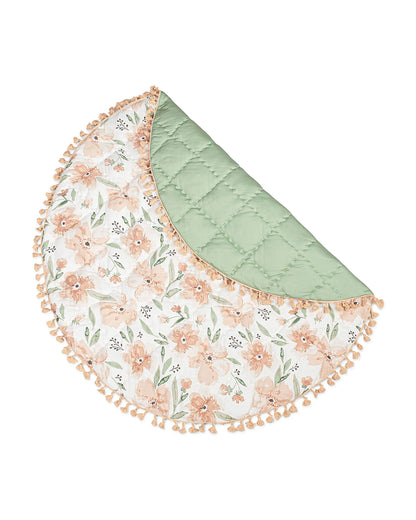 Crane Baby Pink Floral Playmat-Improves Tactile Stimulation-0M+