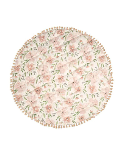 Crane Baby Pink Floral Playmat-Improves Tactile Stimulation-0M+